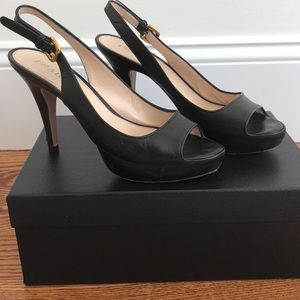 Prada Slingback platform heels